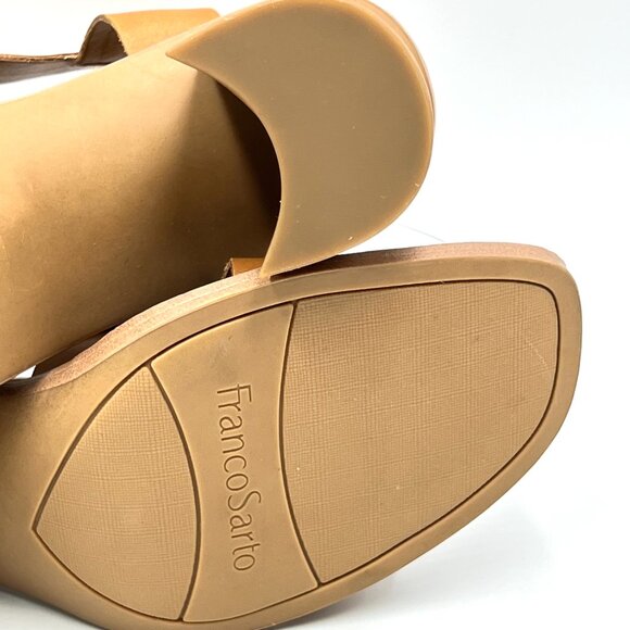 Franco Sarto Womens Size 11 Brown Leather Block Heels Sandals Shoes - Picture 11 of 14